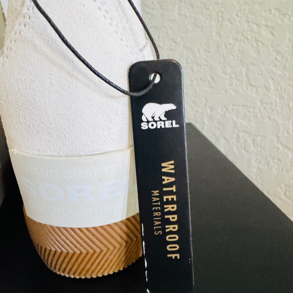 Sorel Out N About Wedge Leather Bootie, Ankle Boots White/Sea Salt, Size‎ 10 NWT - Picture 6 of 16